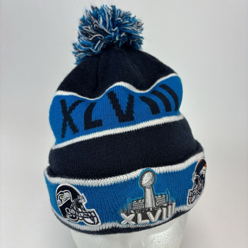 NFL SUPER BOWL XLVIII WINTER KNIT HAT STRIPE NFL New Era 2014 SEATTLE SEAHAWKS